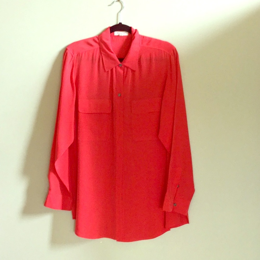 Red women’s blouse , 100% silk